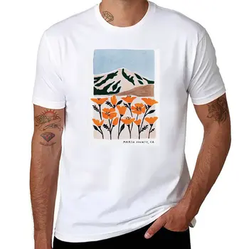 Новая футболка Marin County, милая одежда, футболки с аниме-графикой, дизайнерская футболка для мужчин