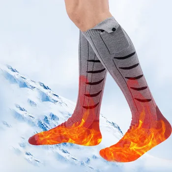 Носки с электроподогревом, защищающие от холода, носки с электроподогревом, быстро нагревающиеся, теплые зимние носки, которые можно стирать для катания на лыжах и пеших прогулок на открытом воздухе