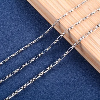 Мужское Женское ожерелье, длинная квадратная цепочка-коробка, ювелирный аксессуар из нержавеющей стали для подарка 