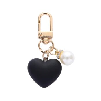 Брелок с подвеской в виде сердца из сладкой прохладной смолы Y2K, Брелок для ключей, украшения для сумок