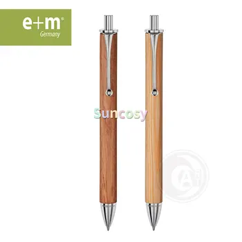 Шариковая ручка с синими чернилами на масляной основе e + m, теплый и влажный деревянный корпус ручки с металлическим зажимом, Приятная текстура