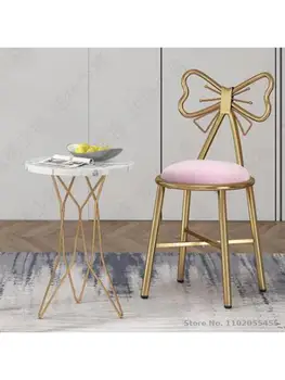 Современный минималистичный стул-бабочка с сетчатой красной спинкой для макияжа, стул для маникюра, комод для девочек, легкое роскошное кресло для спальни