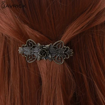 3 штуки Античная бронза Женские заколки для волос с цветком розы, заколки для волос, Ретро винтажная металлическая французская заколка, женские украшения для волос