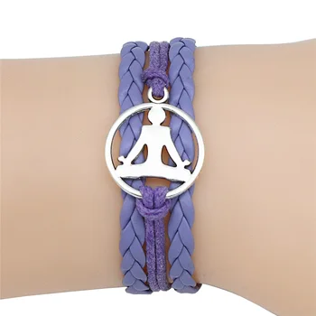 4 Цвета, Новые Браслеты для Йоги в позе Будды Намасте для женщин И мужчин, Исцеляющий, Вдохновляющий на Медитацию Кожаный браслет, Подарки на День рождения