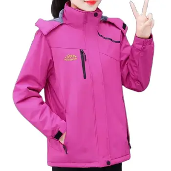 2023 Новая Теплая женская куртка со съемным капюшоном и бархатной подкладкой и дышащая куртка с Ветрозащитным карманом на молнии, тонкое женское пальто