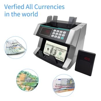 Счетчик денег, детектор фальшивых банкнот, автоматическое обнаружение денег, высокая скорость счета с УФ МГ ИК для ЕВРО, доллара США