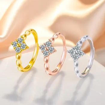 Кольцо с циркониевой звездой и Луной для женщин, кольца из нержавеющей стали, Свадебные украшения, Аксессуары