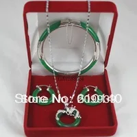 001770 Красивый темно-зеленый малайский браслет e, набор подвесных серег