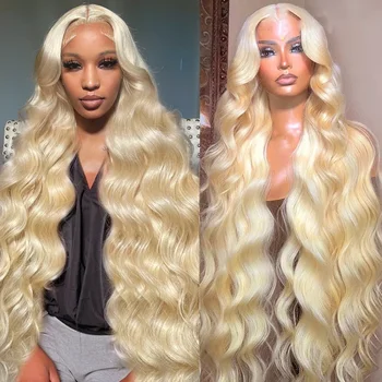 613 Blonde Highlight HD Прозрачные парики из человеческих волос Бразильский 13x4 13x6 Фронтальный Кружевной Объемный Волнистый Фронтальный парик из человеческих волос для женщин