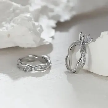 Модный дизайн, кубический цирконий, медные кольца для женщин, мужчин, влюбленных, Серебряное металлическое кольцо с кристаллами, украшения для свадебной вечеринки