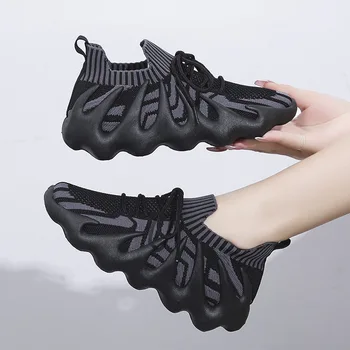 Осенняя трансграничная дышащая спортивная обувь octopus, женская летающая ткацкая обувь для отдыха, внешняя торговля, женская обувь большого размера с th