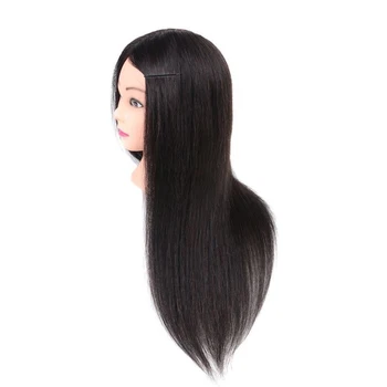 18-дюймовая модель со 100% натуральными волосами, ученица, практикующая стрижку волос, может быть окрашена и выглажена для моделей-парикмахеров.