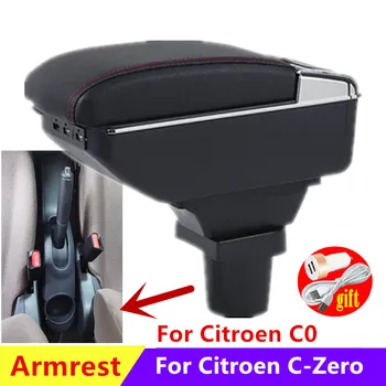 Для Citroen C-Zero Коробка Подлокотника Для Citroen C0 Коробка Подлокотника автомобиля Центральный Ящик для хранения Дооснащение интерьера Автомобильными Аксессуарами USB