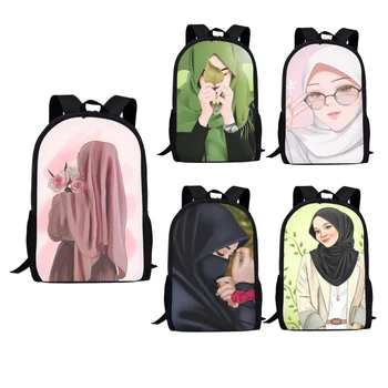 BELIDOME Hijabi Girl Design, детская сумка для книг, женские повседневные рюкзаки через плечо, студенческие школьные сумки большой емкости для подростков