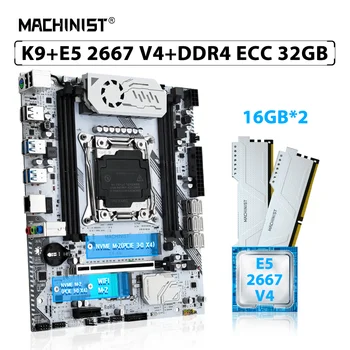 MACHINIST X99 K9 Комплект материнской платы LGA 2011-3 Комплект Xeon E5 2667 V4 CPU Процессор 32 ГБ = 2шт * 16 ГБ ECC памяти DDR4 Оперативная память NVME M.2 WIFI