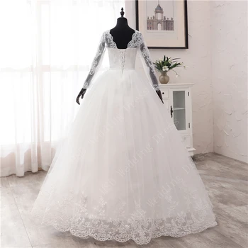 Новые весенние свадебные платья с кружевными аппликациями, Vestidos De Novia 2021, белые свадебные платья принцессы Невесты с V-образным вырезом, большие размеры