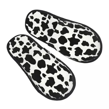 Мягкие тапочки с эффектом памяти и потертостями с коровьим принтом, женская домашняя обувь для фермы крупного рогатого скота, фермерской спальни