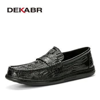 Модный бренд DEKABR, Мягкие Мокасины в стиле Крокодиловой Кожи, Мужские Лоферы, Высококачественная Кожаная Обувь, Мужская Повседневная Обувь Для Вождения На Плоской подошве