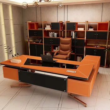 Итальянский роскошный стол босса, большая простая современная комбинация столов президента, персонализированная дизайнером