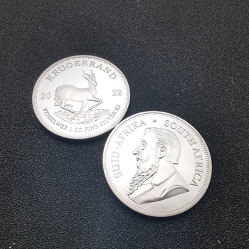 2022 2020 Южная Африка Монета с серебряным покрытием 999 пробы Монета Крюгерранда Памятные монеты диких животных Африки