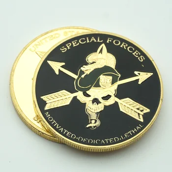 1шт Мотивированный Преданный Смертоносный Зеленый Берет Спецназа Армии США Challenge Coin Металлические Подарки