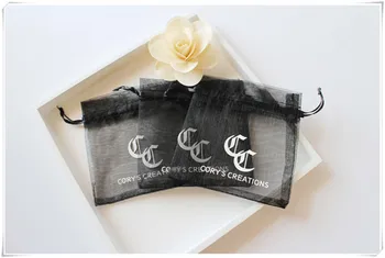 Изготовленная на заказ высококачественная сумка из органзы с логотипом, сумка на шнурке, подарочная сумка