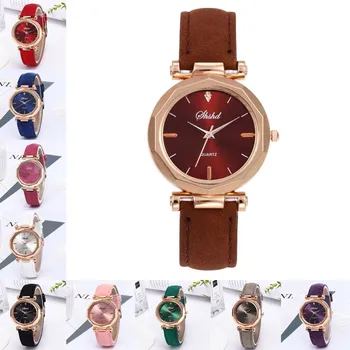 Модные Женские кожаные повседневные часы, роскошные аналоговые наручные часы с кристаллами кварца, часы для женщин Reloj Mujer часы женские тренд 2023