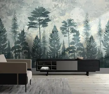 Обои на заказ, сосновый лес, светлый роскошный фон для телевизора, настенная живопись, украшение дома, гостиная, спальня papel tapiz