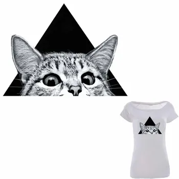 Нашивки Colife Triangle Cat для одежды 25 * 18 см A-level, которые можно стирать утюгом, легко переносят печать бытовыми утюгами