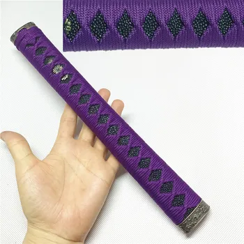 26 см, красивая фиолетовая рукоять меча для японского самурая, Катана Вакидзаси, аксессуар 