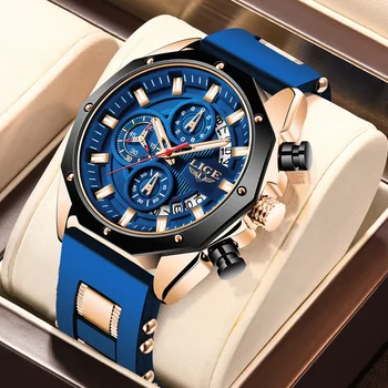 Модные роскошные кварцевые мужские часы LIGE, деловые водонепроницаемые светящиеся силиконовые часы для мужчин, повседневные спортивные часы с датой, мужские наручные часы