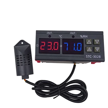 STC-3028 Регулятор температуры и влажности, регулятор термостата, переключатель управления термометром и гигрометром