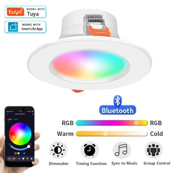 Умный потолочный светильник Tuya Bluetooth RGB Светодиодные потолочные светильники 10 Вт с регулируемой яркостью, управление приложением, домашний свет для гостиной, украшения спальни