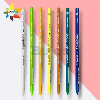 Оригинальный британский водорастворимый цветной карандаш Derwent Aquatone, толстая цветная палочка, несколько вариантов цвета, профессиональные художественные принадлежности