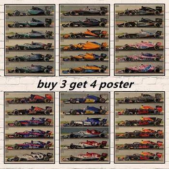 Ретро-плакат гонок Формулы-1 