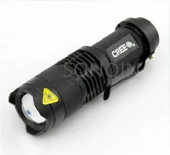 Портативный светодиодный фонарик Q5 Mini Black с водонепроницаемым зумом, светодиодный фонарик-ручка, использующий аккумулятор AA 14500, осветительный фонарь