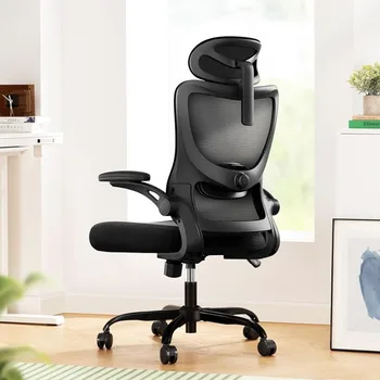 Эргономичное офисное кресло Marsail: вращающееся рабочее кресло с высокой сетчатой спинкой и регулируемой поясничной опорой для работы на колесиках
