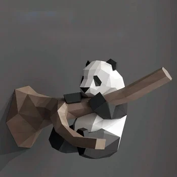 версия озорная панда креативный тренд настенное украшение в виде животных 3D ручной работы DIY бумажная модель papercraft Орнамент