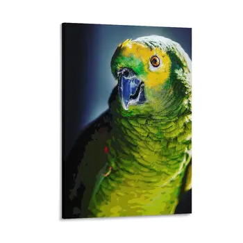 Холст с синим рисунком Amazon Parrot Bird Art, декоративные рамки, настенные картины для комнаты