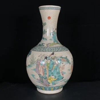 Антикварная коллекция старинного фарфора Qing qianlong year system пастельного цвета открытая фигурка тяньцю ваза ваза Pokou украшения полки