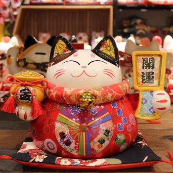 Креативный домашний Японский fortune 9-дюймовый керамический дисплей fortune cat Piggy Bank crafts display для открытия подарочной кассы отеля