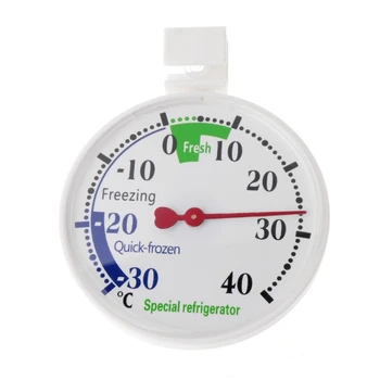 Подвесной термометр для холодильника с большим циферблатом с красным индикатором -30 ° ~ 40 ° C для домашнего использования в больницах, супермаркетах Прочный