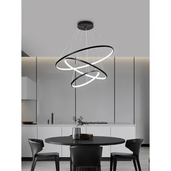 Ресторанная люстра в современной минималистской атмосфере, креативная круглая люстра в скандинавском стиле для гостиной, настольная лампа для домашней комнаты, свет в