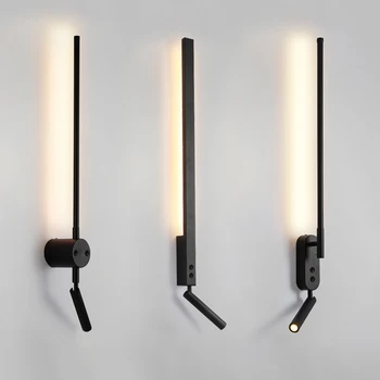 Современные светодиодные настенные светильники Прикроватная лампа для чтения в спальне, настенные светильники для ванной комнаты с фоновой полосой, AC85-265V, Внутреннее Декоративное освещение