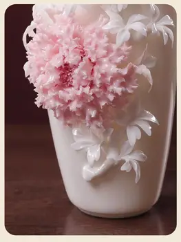 Керамическая ваза для пионов, Ваза для гостиной, Маленькая Квадратная наплечная ваза, китайская высококачественная Творческая ваза Ручной работы 16*13 * 29,5