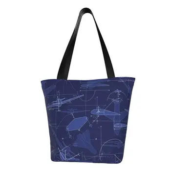Сумка для покупок с принтом Kawaii, аэродинамика авиационного самолета, сумка для покупок из вторичного сырья, сумка для покупок на плечо, сумка для пилота воздушного истребителя