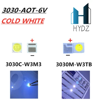 50-100ШТ Светодиодная подсветка Высокомощный светодиод 1,6 Вт 3030 6 В Холодный белый 100-130 ЛМ ТВ Применение 3030M-W3SP AOT