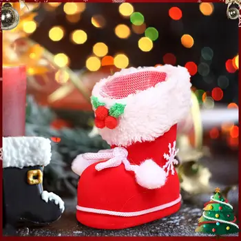 Декор Рождественской обуви с конфетами Креативный Декор Маленьких Красных Сапожек Тематика мини Фестиваля Товары для украшения дома