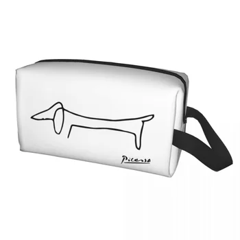 Косметичка для собак Пабло Пикассо Женский косметический органайзер для путешествий Модные сумки для хранения туалетных принадлежностей в виде таксы
