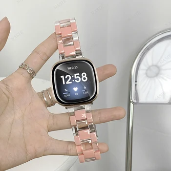 Новейший Ремешок из Смолы для Fitbit Versa 2 3 4 Lite Sense Прозрачный для Браслета Fitbit Versa, Аксессуары для Ремешка для Часов